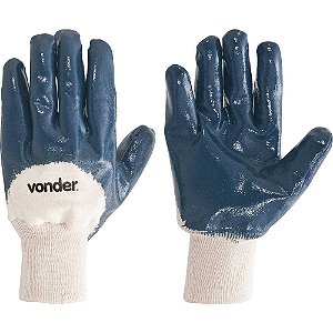 Luva de malha com borracha nitrílica cor azul tamanho 10 MNV 0001 VONDER