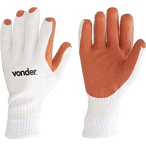 Luva de malha com látex MLV 1001 cor laranja tamanho 10 VONDER