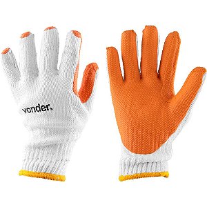 Luva de malha com látex MLV 9001 cor laranja tamanho 9 VONDER