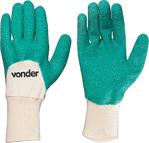 Luva de malha com látex MLV 9002 cor verde tamanho 9 VONDER