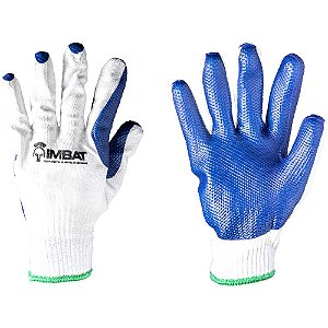 Luva de malha com látex vulcanizado cor azul tamanho 10 IMBAT