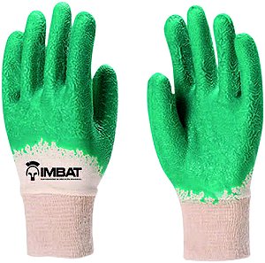 Luva de malha com revestimento de látex verde tamanho 8-M LV-S-BLV IMBAT