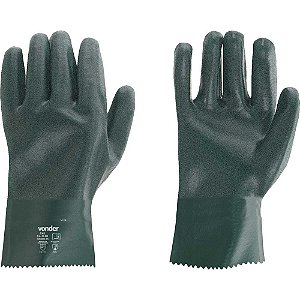 Luva de PVC áspera com forro 26cm PAV 0026 kit com 5 pares VONDER
