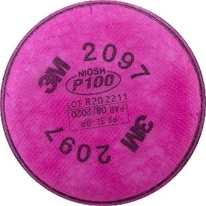Filtro para respirador P3 2097 para baixas concentrações de vapores orgânicos e ozonio HB 004237697 3M