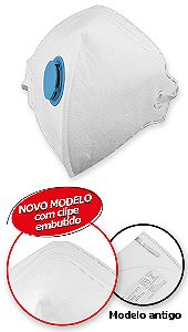 Respirador dobrável semifacial sem carvão ativado com válvula PFF2 RDV 2202 branco VONDER