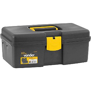 Caixa para ferramentas plástica com 1 bandeja 35,0cm x 23,0cm 15,5cm VD 1002 VONDER