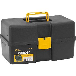Caixa para ferramentas plástica com 3 bandejas 37,0cm x 22,0cm x 20,0cm VD 3001 VONDER