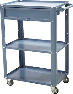 Carro para ferramentas 60cm x 40cm x 89,8cm aberto com 1 gaveta e 1 prateleira de regulagem 75 kgf azul NC-1 NOCRAM