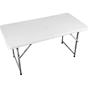 Mesa dobrável retangular 120cm branca VONDER