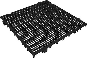 Piso plástico modular 500mm x 500mm preto 42526 PRESTO