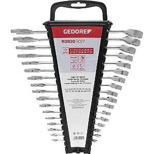 Jogo de chaves combinadas 6mm a 22mm aço cromo vanádio 17 peças GEDORE RED
