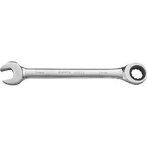 Chave combinada com catraca 7mm aço cromo vanádio cromado e polido ST43222ST SATA