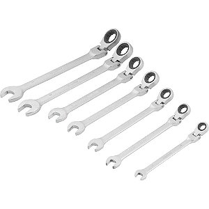 Jogo de chaves combinadas com catraca articulada 8,0mm a 19,0mm com 7 peças VONDER
