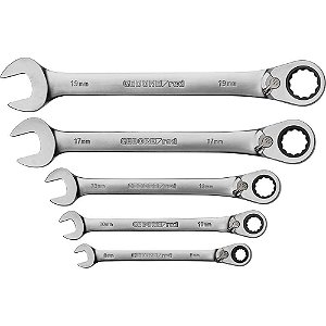Jogo de chaves combinadas com catraca reversível 8,0mm a 19,0mm com 5 peças R07205005 GEDORE RED