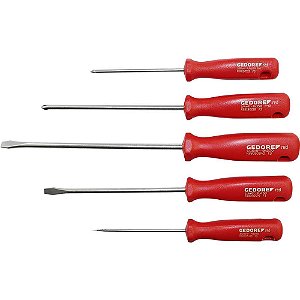 Jogo de chaves de fenda/phillips com 5 peças R38001005 GEDORE RED
