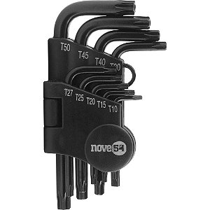 Jogo de chaves hexalobular T10 a T50 com 9 peças NOVE54