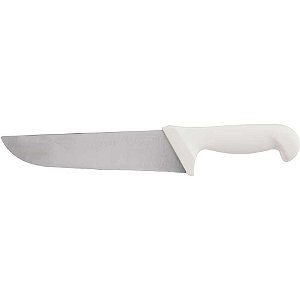 Faca para carne 20cm refile aéreo reta larga inox cabo branco BKW203-8 STARRETT