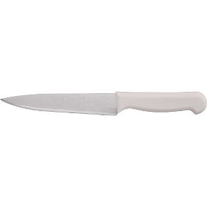 Faca para carne refile de mesa 6" lâmina triangular estreita em aço inox cabo branco BKW302-6 STARRETT