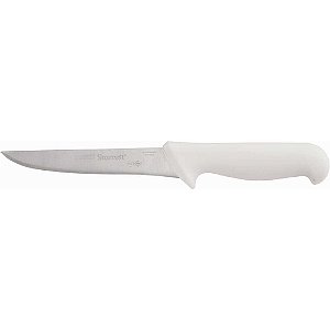 Faca para desossa 6" lâmina reta larga em aço inox cabo branco BKB103-6 STARRETT