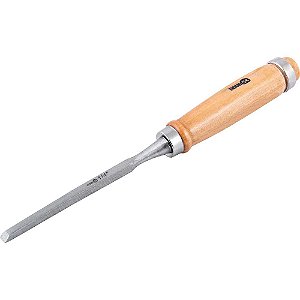 Formão chanfrado reto com cabo de madeira 1/4" NOVE54