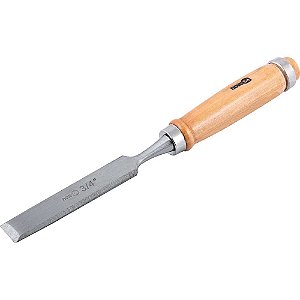 Formão chanfrado reto com cabo de madeira 3/4" NOVE54