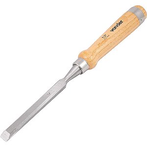 Formão chanfrado reto com cabo em madeira 1/2" VONDER