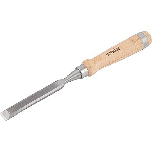 Formão chanfrado reto com cabo em madeira 7/8" VONDER