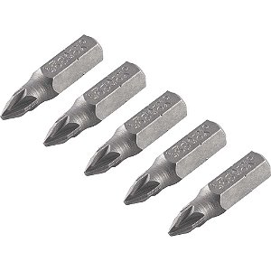 Jogo de bits ponteira pozidrive com encaixe 1/4" nº1 x 25mm VONDER