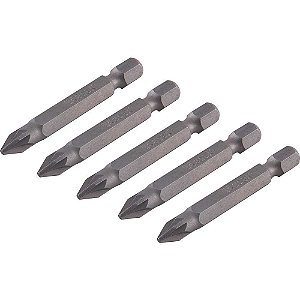 Jogo de bits ponteira pozidrive com encaixe 1/4" nº2 x 50mm VONDER