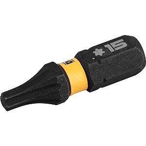 Jogo de bits ponteiras hexalobular com encaixe de 1/4" T15 x 25mm Flextorq 3.0 DEWALT