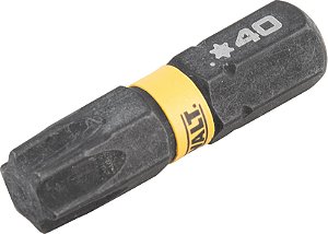 Jogo de bits ponteiras hexalobular com encaixe de 1/4" T40 x 25mm Flextorq 3.0 DEWALT