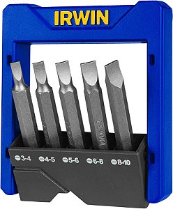 Jogo de bits/ponteira fenda com encaixe 1/4" 5 peças 1865327 IRWIN