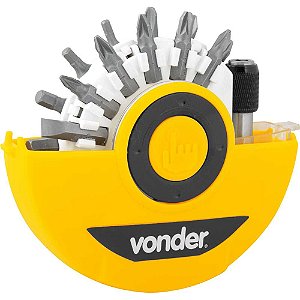 Jogo de bits/ponteiras com 26 peças encaixe sextavado de 1/4" VONDER