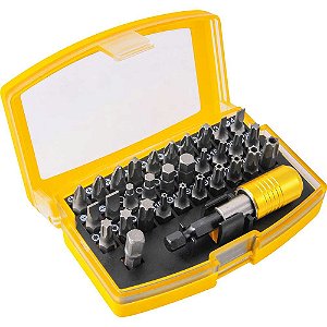 Jogo de bits/ponteiras com 32 peças encaixe sextavado 1/4" com engate rápido VONDER
