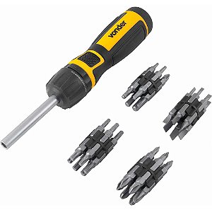 Jogo de bits/ponteiras com 49 peças encaixe sextavado de 1/4" VONDER