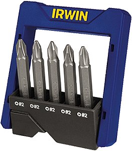 Jogo de bits/ponteiras com 5 peças encaixe sextavado de 1/4" 1865323 IRWIN
