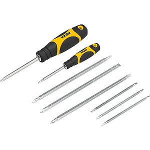 Jogo de bits/ponteiras longo com 10 peças encaixe sextavado de 1/4" e 5/32" VONDER