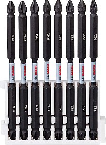 Jogo de bits/ponteiras phillips e pozidrive encaixe de hexagonal de 1/4" com 8 peças de 110mm 2608522323 BOSCH