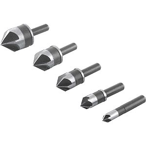 Jogo de escareadores de aço rápido 1/4" a 3/4" com 5 peças VONDER