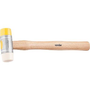 Martelo 28mm borda intercambiável nylon/poliuretano cabo em madeira VONDER