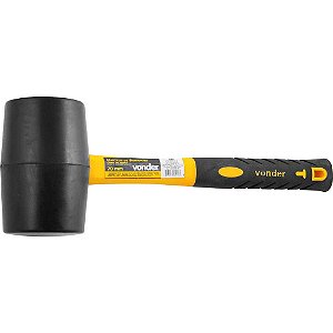 Martelo de borracha 70mm cabo em fibra preto VONDER