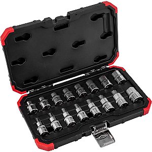 Jogo de soquetes hexalobular encaixe de 1/2" 16 peças R68003016 GEDORE RED