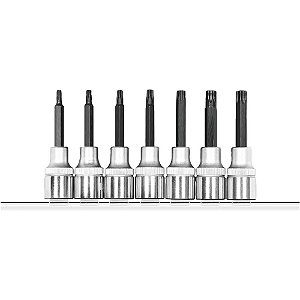 Jogo de soquetes hexalobular longo encaixe de 1/2" 7 peças R62458007 GEDORE RED