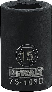 Soquete sextavado de impacto encaixe 1/2" 15mm DWMT75103OSP DEWALT
