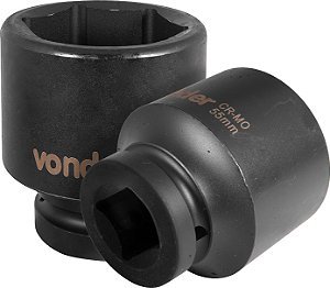 Soquete sextavado de impacto encaixe de 1" x 55,0mm VONDER