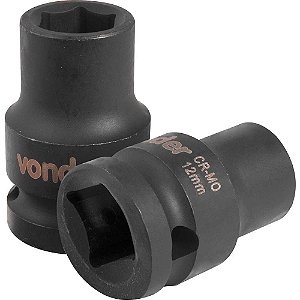 Soquete sextavado de impacto encaixe de 1/2" x 12,0mm VONDER