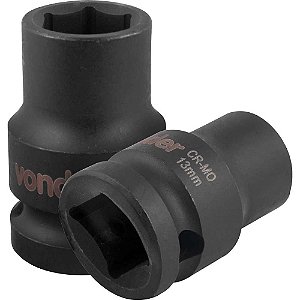 Soquete sextavado de impacto encaixe de 1/2" x 13,0mm VONDER
