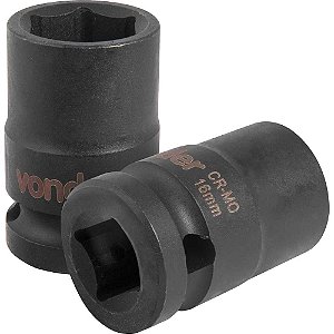 Soquete sextavado de impacto encaixe de 1/2" x 16,0mm VONDER