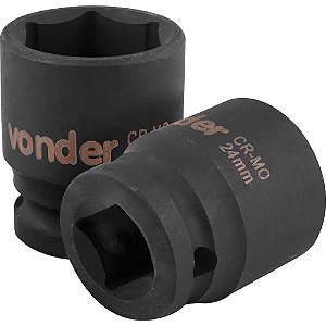 Soquete sextavado de impacto encaixe de 1/2" x 24,0mm VONDER