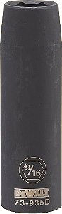 Soquete sextavado de impacto longo encaixe 1/2" 9/16" DWMT73935OSP DEWALT